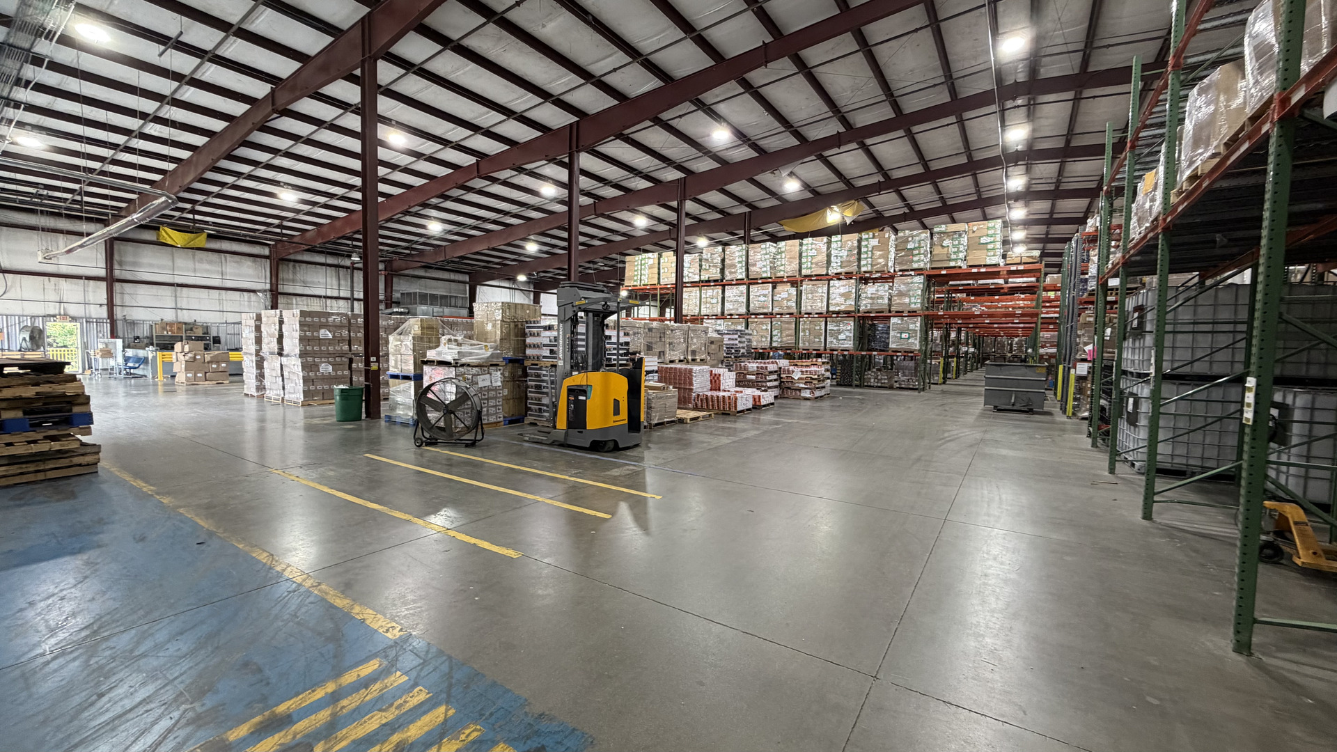 Pallets of transferred product staged in the TCO warehouse in Corbin, Kentucky